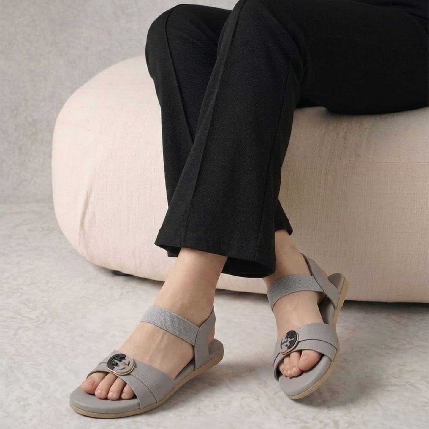SB-117 Grey Womens Sandals