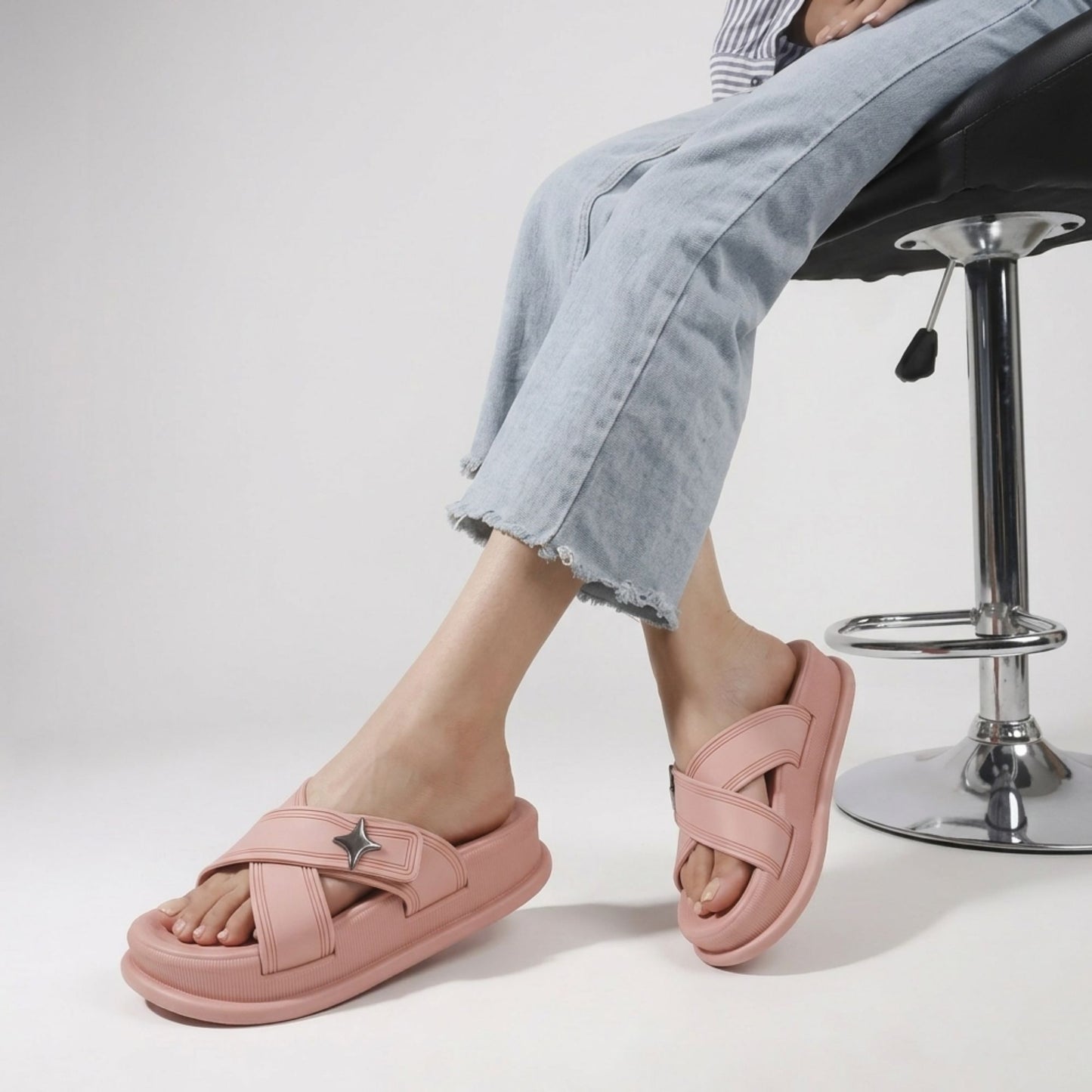 TR-103 Peach Womens Clogs & Sliders