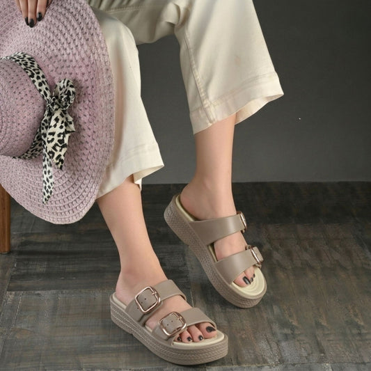 TR-102 Beige Womens Clogs & Sliders