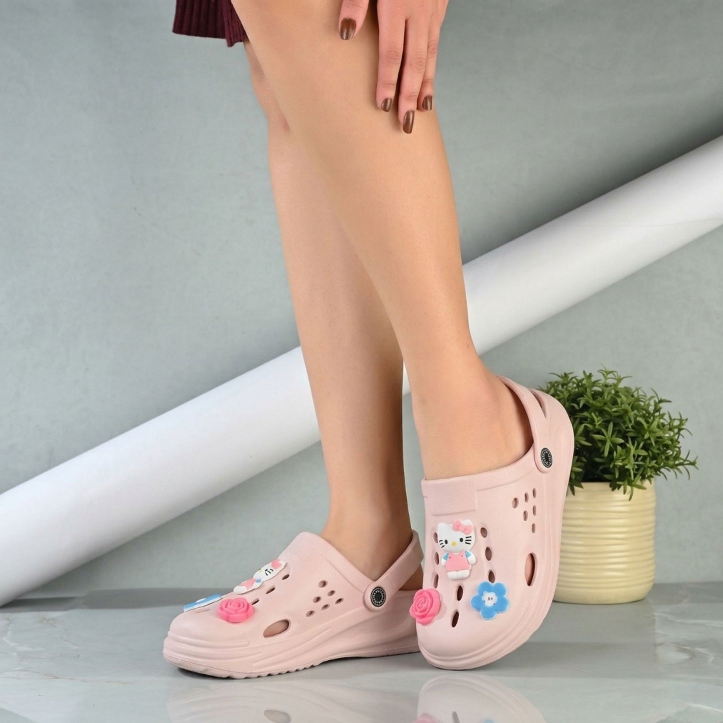 AMK-452 Peach Womens Clogs & Sliders