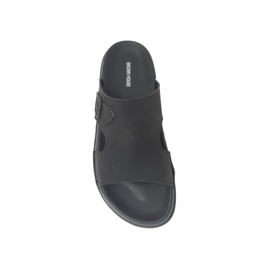 BH-023 Black Mens Slippers & Flip Flops