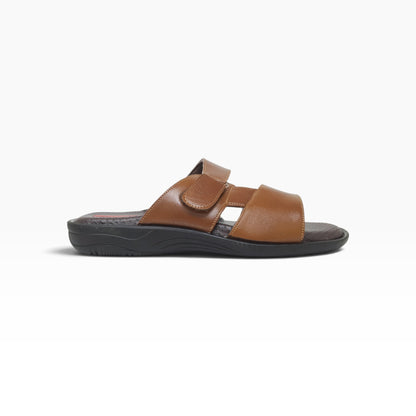 JK-2018-111 Tan Mens Slippers & Flip Flops