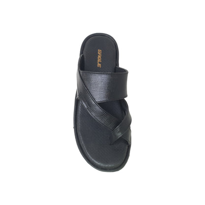 JK-8035-382 Black Mens Slippers & Flip Flops