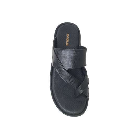 JK-8035-382 Black Mens Slippers & Flip Flops