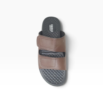 JK-8117-434 Brown Mens Slippers & Flip Flops