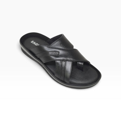 JK-8127-304 Black Mens Slippers & Flip Flops
