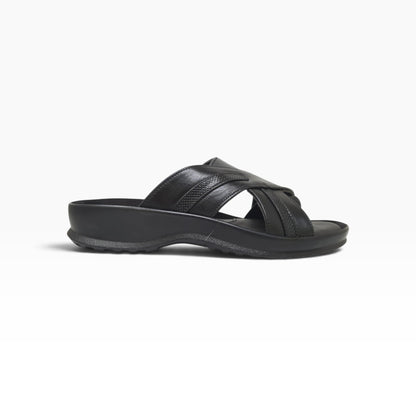 JK-8127-304 Black Mens Slippers & Flip Flops