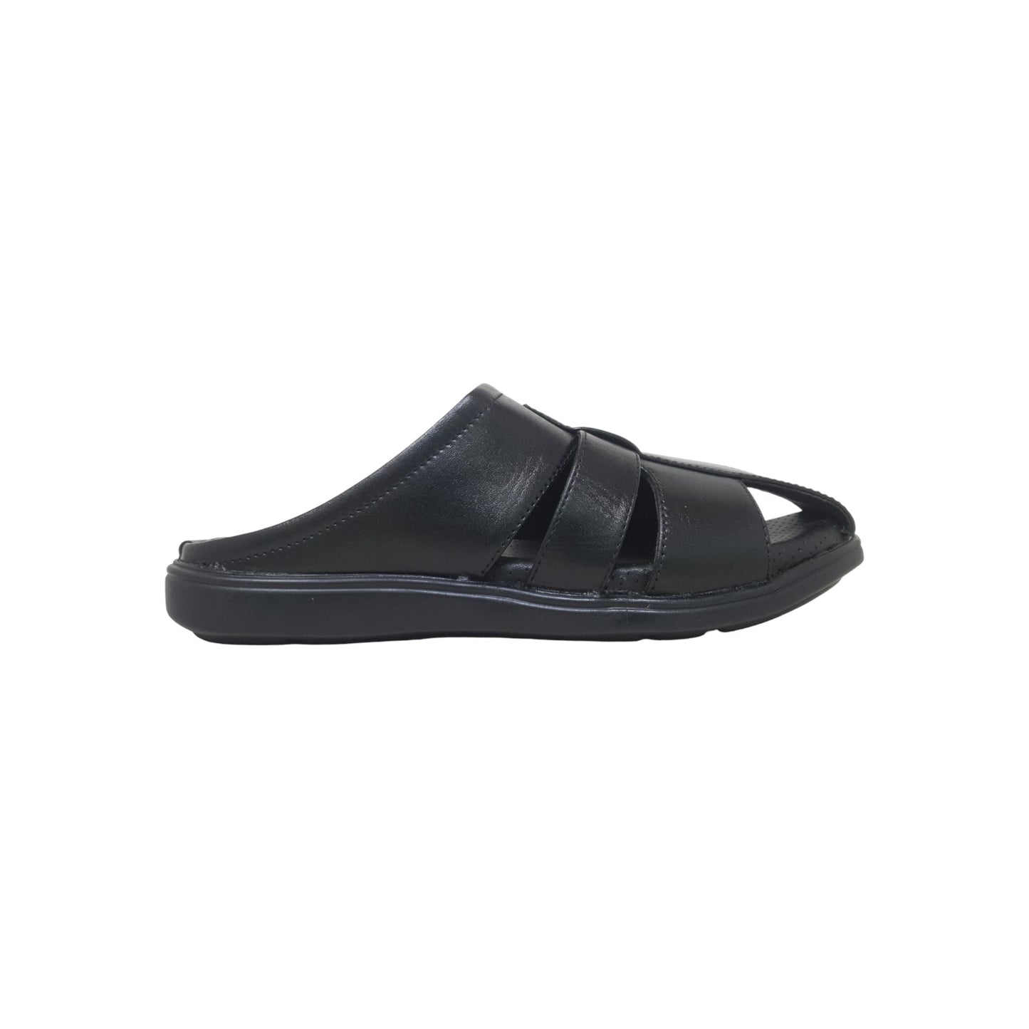 P-986-306 Black  Mens Slippers & Flip Flops