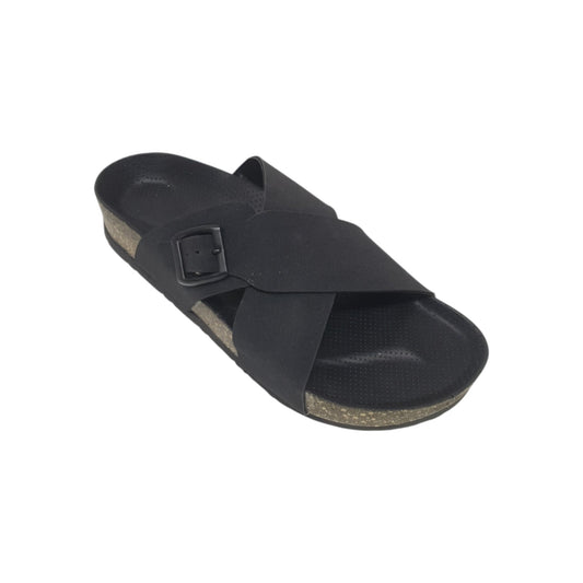 SA-104 Black Mens Slippers & Flip Flops