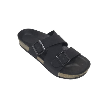 SA-107 Black Mens Slippers & Flip Flops
